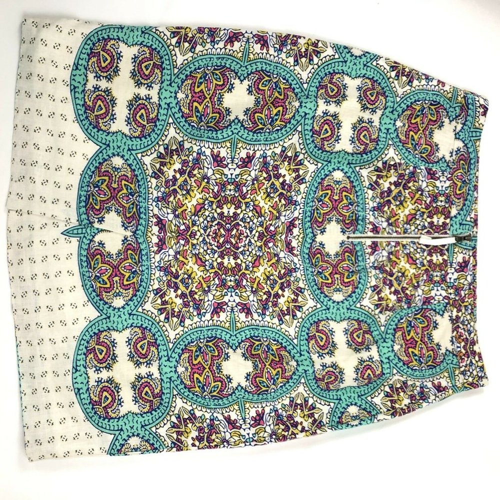 Maeve Anthropologie Linen Blend Motif Skirt - Picture 5 of 7